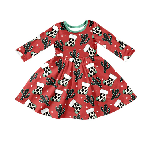 8.29 Baby Girls Christmas Socks Cactus Twirl Dresses preorder(moq 5)