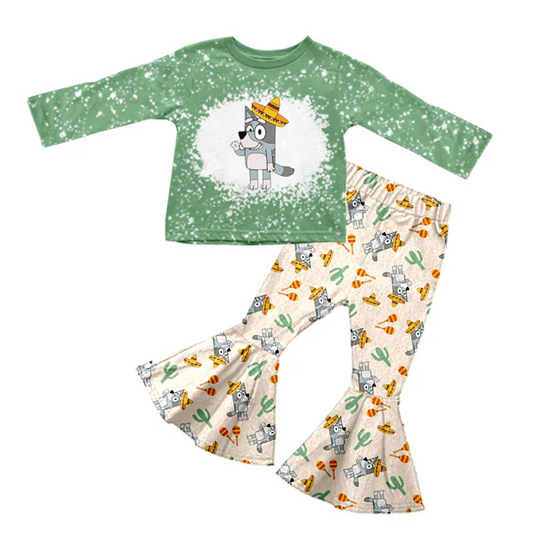 8.29 Baby Girls Western Cartoon Dogs Top Pants Clothes Sets preorder(moq 5)