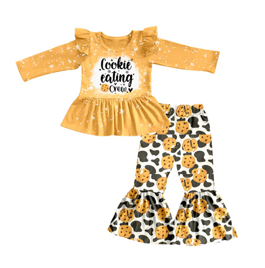 8.29 Baby Girls Leopard Cookie Tunic Top Pants Clothes Sets preorder(moq 5)