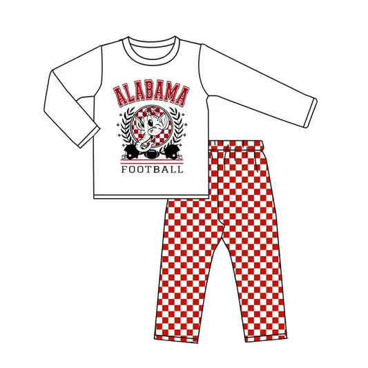 8.29 Baby Boys Football Elephant Tee Top Checkered Pants Clothes Sets preorder(moq 5)