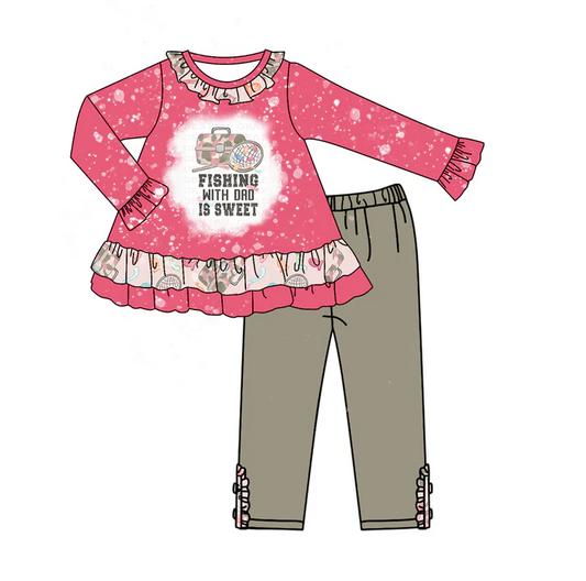 8.29 Baby Girls Camo Fishing Tunic Top Legging Clothes Sets preorder(moq 5)