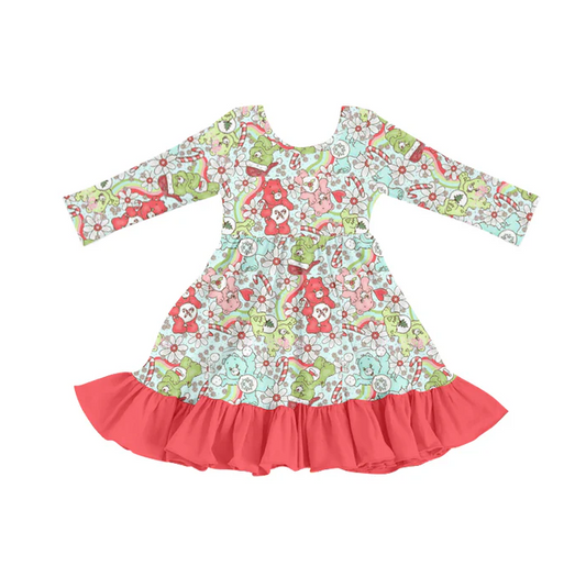 8.30 Baby Girls Pink Soldier Christmas Long Sleeve Twirl Dresses preorder(moq 5)