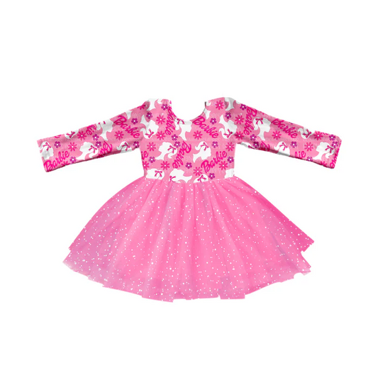 8.30 Baby Girls Pink Doll Tutu Long Sleeve Dresses preorder(moq 5)