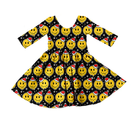 8.30 Baby Girls Christmas Smile Hats Long Sleeve Dresses preorder(moq 5)