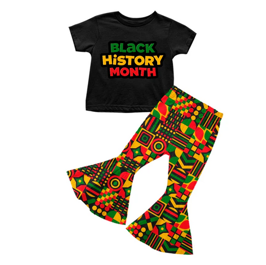 9.1  Baby Girls Black History Month Top Bell Pants Clothes Sets preorder(moq 5)