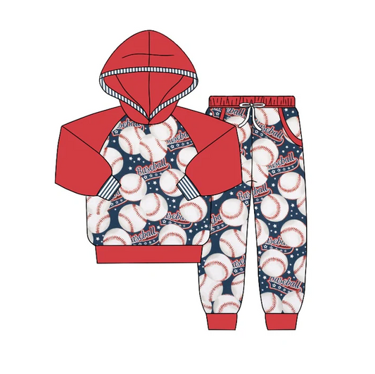 9.1  Baby Boys Hooded Baseball Shirts Pants Clothing Sets preorder(moq 5)