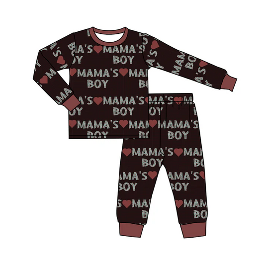 9.1 Baby Kids Mama's Boy Valentines Pajamas Clothing Sets preorder(moq 5)