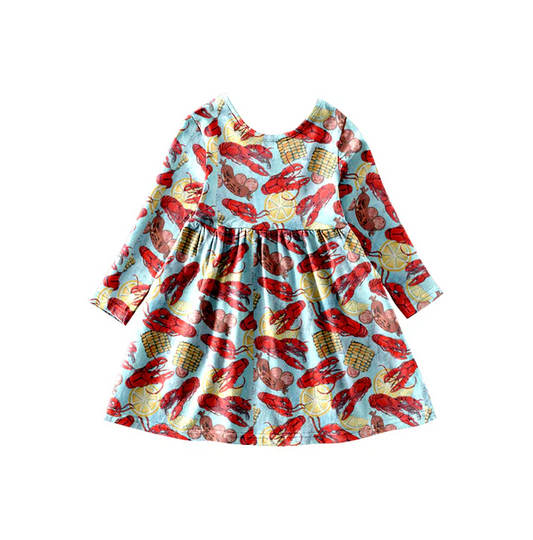 9.1 Baby Girls Crawfish Corns Long Sleeve Dresses preorder(moq 5)