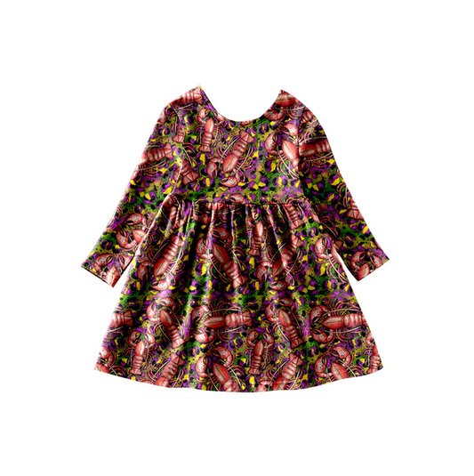 9.1 Baby Girls Crawfish Long Sleeve Dresses preorder(moq 5)