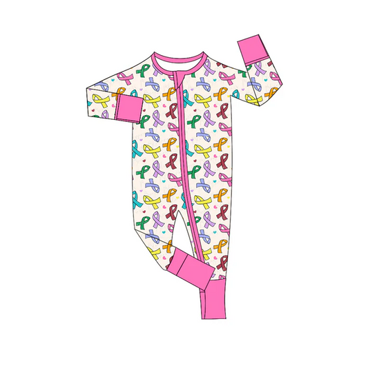 9.2 Preorder(moq 5)Baby Girls Colorful Cross Zipper Footie Rompers