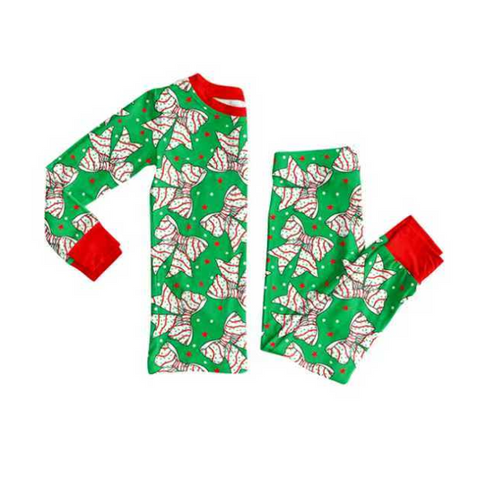 9.3 Preorder (moq 5)Baby Girls Trees Bows Stars Christmas Long Sleeves Pajamas Sets