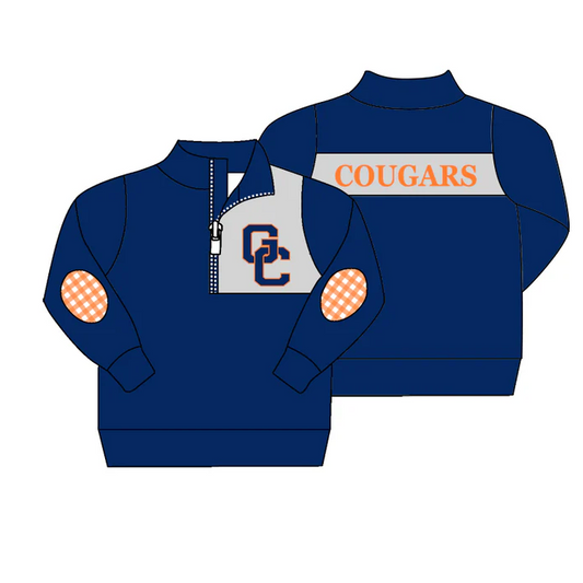 9.5 Baby Boys Navy Team 8 Long Sleeve Pullover Shirt Tops preorder(moq 5)