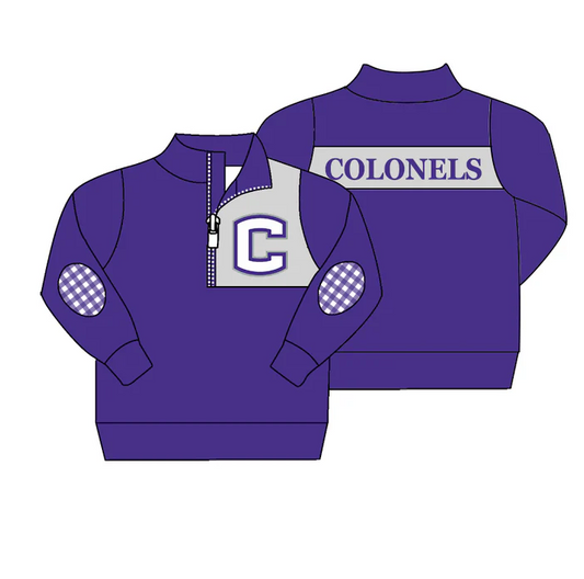 9.5 Baby Boys Purple Team 6 Long Sleeve Pullover Shirt Tops preorder(moq 5)