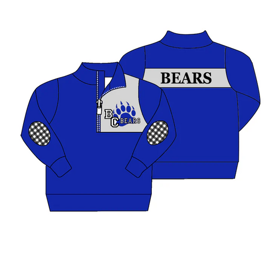 9.5 Baby Boys Blue Team 2 Long Sleeve Pullover Shirt Tops preorder(moq 5)