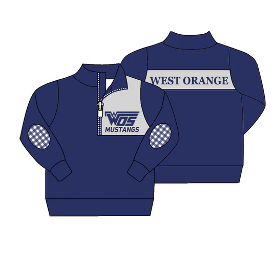 9.5 Baby Boys Navy Team 1 Long Sleeve Pullover Shirt Tops preorder(moq 5)