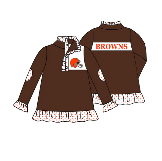 9.5 Baby Girls Brown Team Pullover Jackets Tops preorder(moq 5)