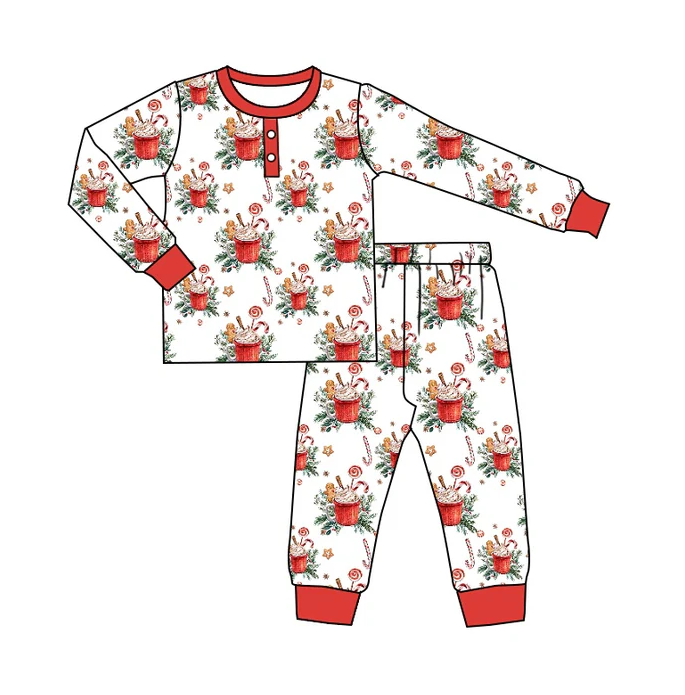 9.5 Baby Boys Christmas Cups Pajamas Clothes Sets preorder(moq 5)