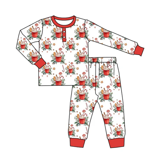 9.5 Baby Boys Christmas Cups Pajamas Clothes Sets preorder(moq 5)