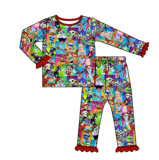 9.5 Baby Girls Christmas Princess Pajamas Clothing Sets preorder(moq 5)