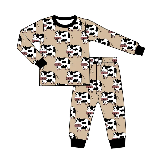 9.6 Baby Boys Cute Cows Pajamas Clothes Sets preorder(moq 5)