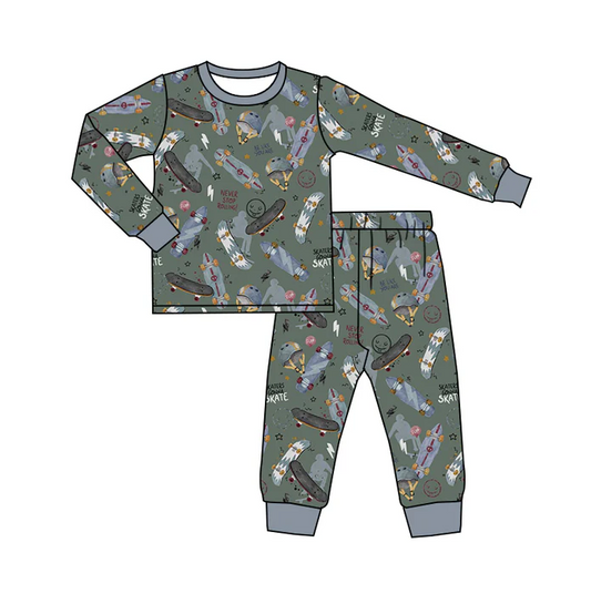 9.6 Baby Boys Skateboarding Shirt Pants Pajamas Clothes Sets Preorder(moq 5)