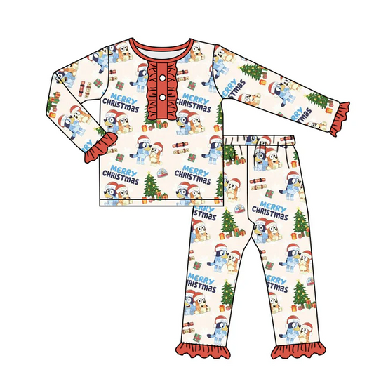9.6 Baby Girls Cartoon Dogs Pajamas Clothes Sets preorder(moq 5