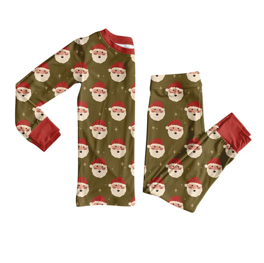 9.6 Preorder (moq 5)Baby Boys Santa Top Pants Christmas Pajamas Sets