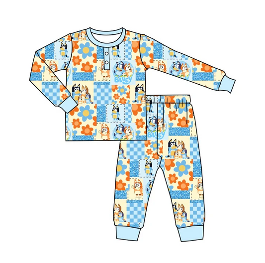 9.6  Baby Boys Dog Top Pants Pajamas Clothes Sets preorder(moq 5)
