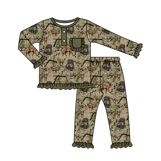 9.6  Baby Girls Football Fall Pie Pajamas Clothes Sets preorder(moq 5)