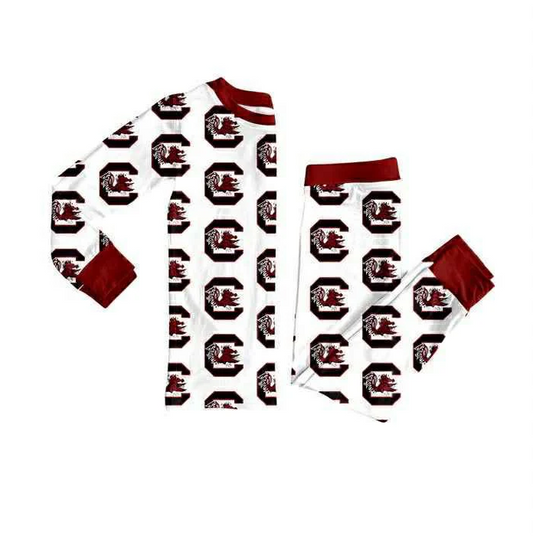 9.8 Preorder (moq 5)Baby Girls Red Bulls C Top Pants Team Pajamas Sets