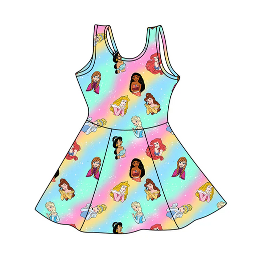 9.10 Baby Girls Colorful Mermaid Knee Length Dresses Preorder(moq 5)