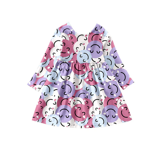 9.10 Baby Girls Purple Smile Knee Length Dresses preorder(moq 5)