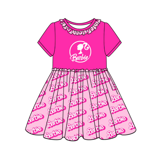 9.10 Baby Girls Pink Doll Knee Length Dresses preorder (moq 5)