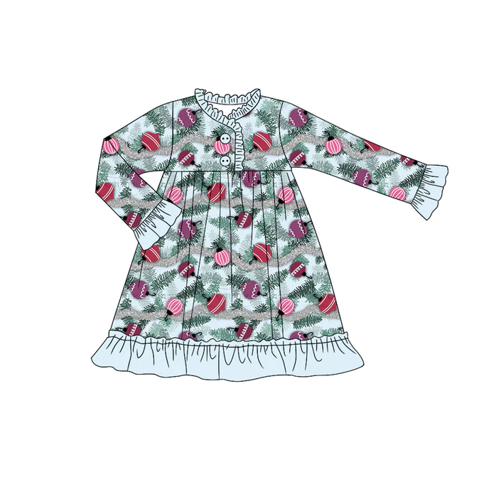 9.10 Baby Girls Christmas Tangle Knee Length Gowns Dresses Preorder(moq 5)