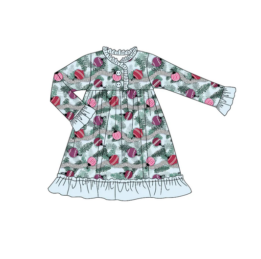 9.10 Baby Girls Christmas Tangle Knee Length Gowns Dresses Preorder(moq 5)