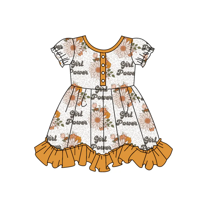 9.10 Baby Girls Power Flowers Ruffle Knee Length Dresses preorder(moq 5)