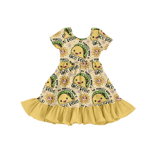 9.10 Baby Girls Short Sleeve Taco Knee Length Dresses preorder(moq 5)
