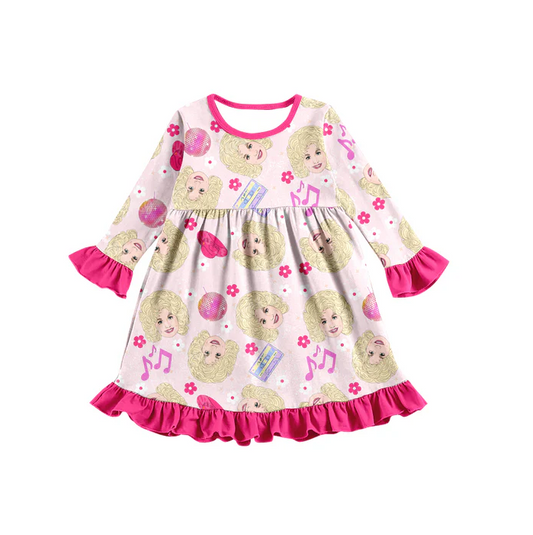 9.11 Baby Girls Sing Pink Knee Length Dresses preorder(moq 5)