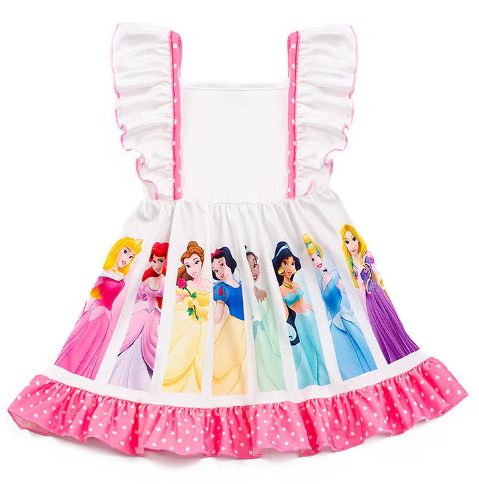 9.11  Baby Girls Pink Princess Ruffle Knee Length Dresses Preorder(moq 5)