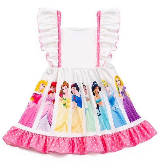 9.11  Baby Girls Pink Princess Ruffle Knee Length Dresses preorder(moq 5)