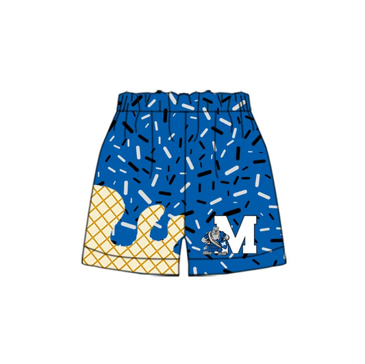 9.12 Preorder(moq 5) Baby Boys Blue Sprinkles Wardogs Team Shorts Bottom