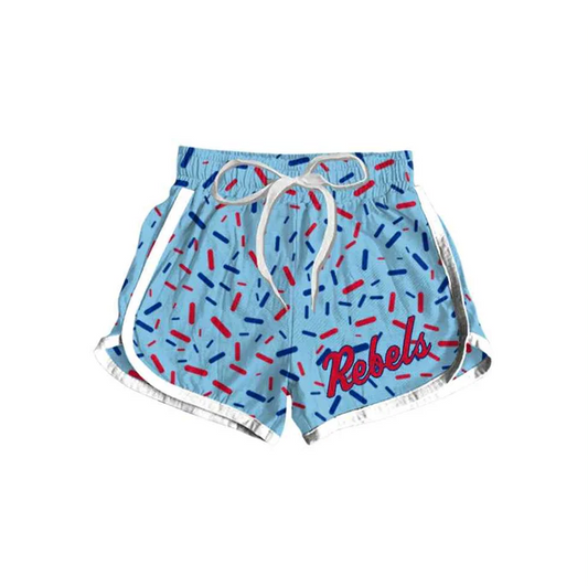 9.12 Preorder(moq 5) Baby Girls Rebels Blue Sprinkles Team Shorts Bottom