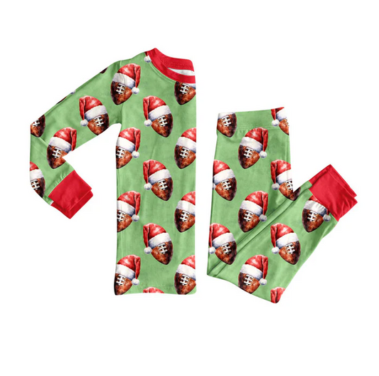 9.16 Preorder (moq 5)Baby Boys Hats Footballs Top Pants Team Christmas Pajamas Sets