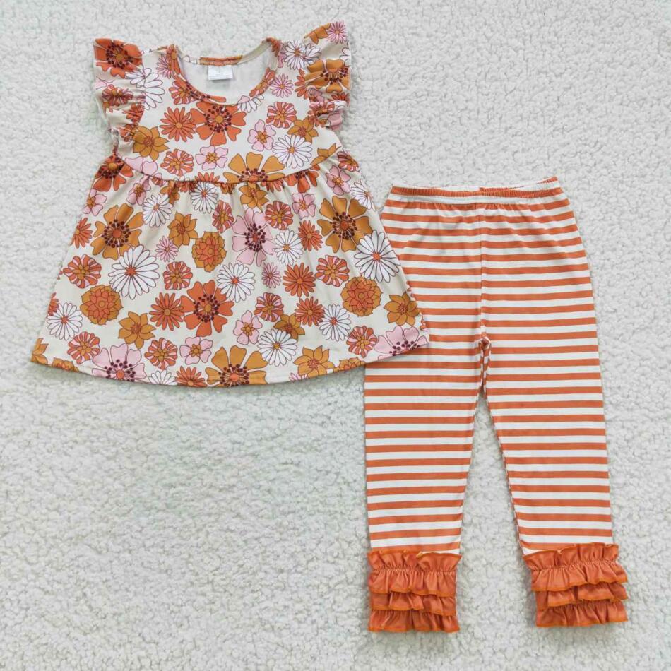 GSPO0674 Sunflower Tunic Top and Icing Leggings 2 pieces Set