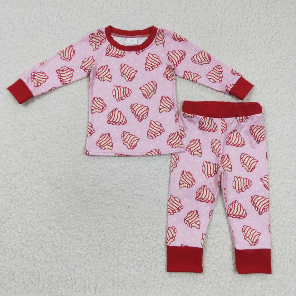 GLP0453 Christmas Girls Cake Pajamas Set