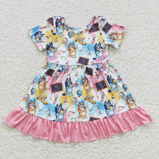 GSD0411 Baby Cartoon Dog Back To School Dress