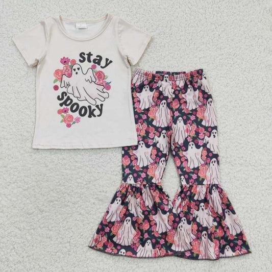 GSPO0664 Stay Spooky Ghost Bell Bottom Pants Outfit