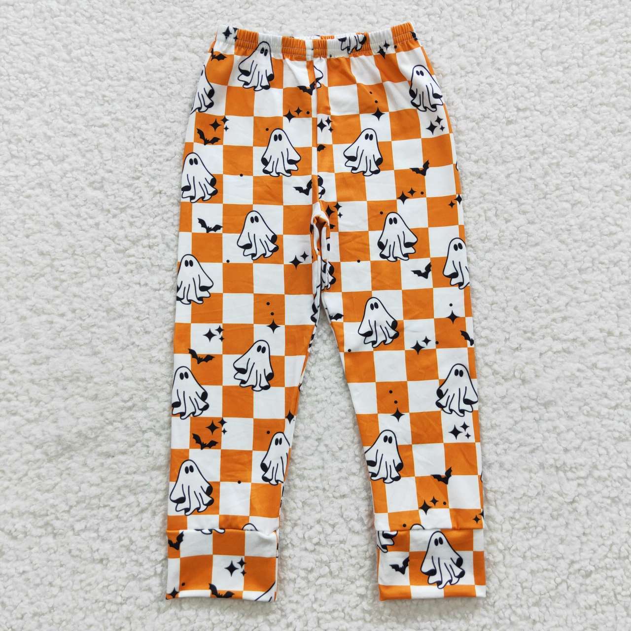 P0167 Halloween Bat orange plaid boy pants