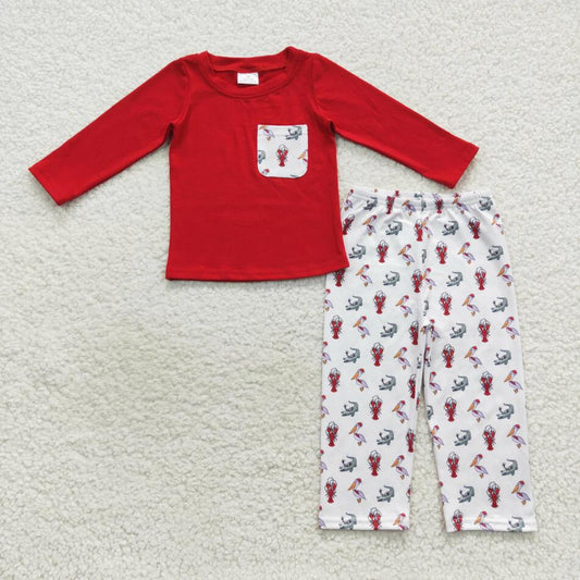 BLP0300 Hot Sale Christmas Baby Boys Crayfish Pants Set With Pocket