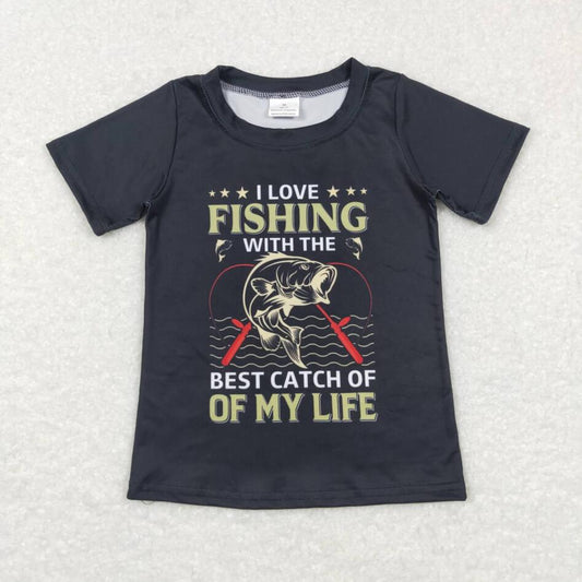 I Love Fishing Boys Short Sleeve T-shirt